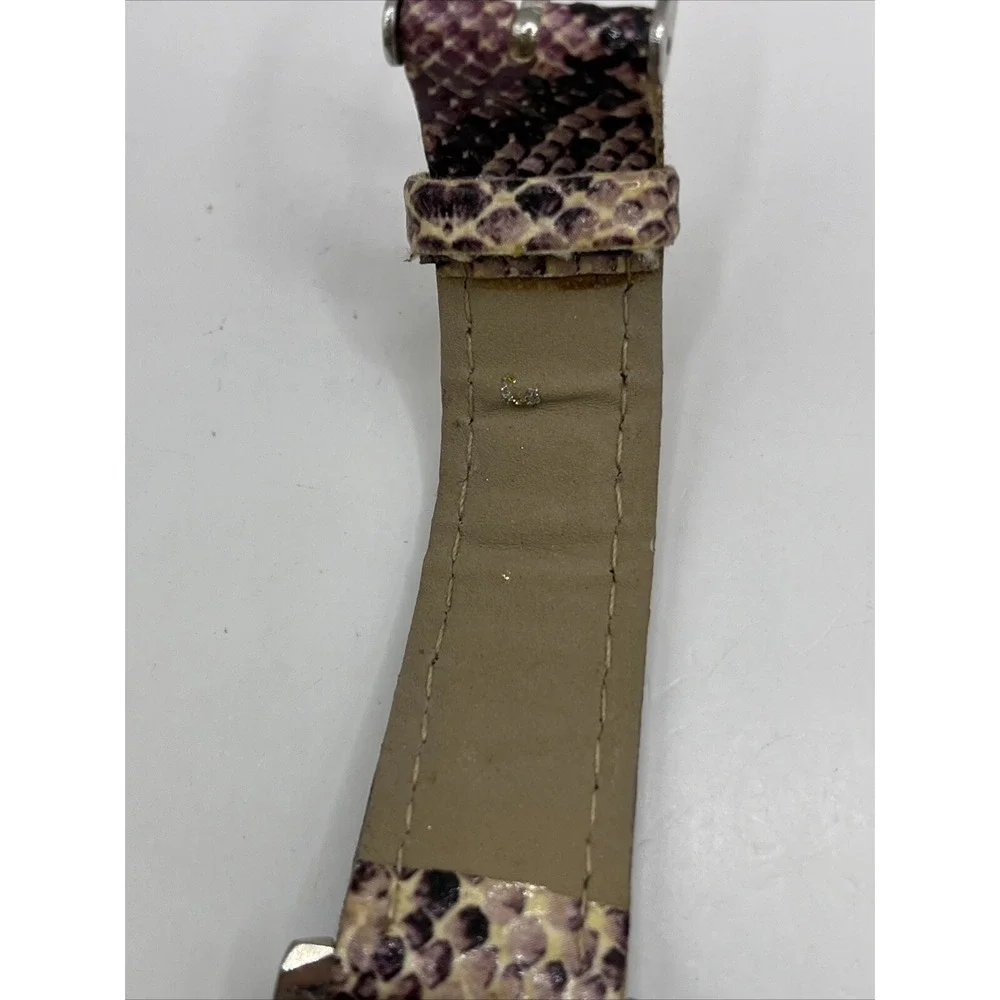 Truce Women's Quartz Watch Faux Snake Skin Band Crystal Bezel-‎ New Battery